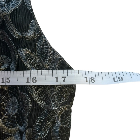 Lauren Ralph Lauren Cocktail Dress Size 6 Scalloped Metallic Lace Event Evening - Picture 4 of 9